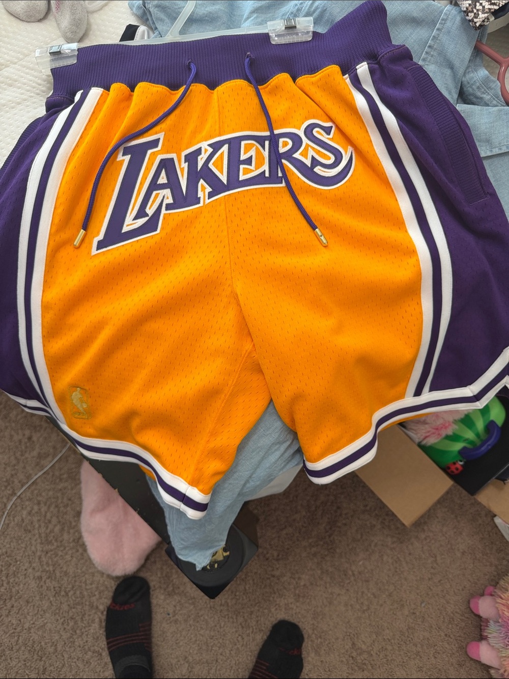 Just Don Los Angeles Lakers Gold and Purple Athletic Shorts